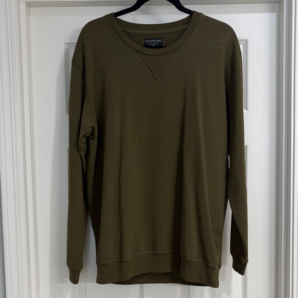 Goodlife Men's Khaki Crewneck Sweater